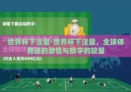 世界杯下注量-世界杯下注量，全球体育迷的激情与数字的较量