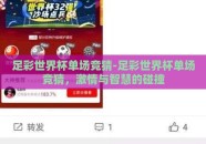 足彩世界杯单场竞猜-足彩世界杯单场竞猜，激情与智慧的碰撞