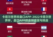 卡塔尔世界杯盘口APP-2022卡塔尔世界杯，盘口APP的全球盛宴与挑战