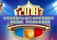 世界杯竞猜不让买了-世界杯竞猜新规，理性观赛，共筑健康观赛氛围