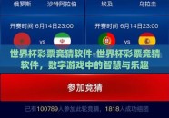 世界杯彩票竞猜软件-世界杯彩票竞猜软件，数字游戏中的智慧与乐趣