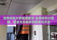 世界杯积分竞猜哪里买-世界杯积分竞猜，安全与乐趣并存的参与方式
