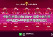 卡塔尔世界杯盘口APP-探索卡塔尔世界杯盘口APP的数字竞技新纪元