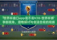 世界杯盘口app是不是h10-世界杯赛事新视角，理性探讨与合法合规的观赛体验