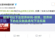 微博可以下注世界杯吗-微博，世界杯下的社交新战场与下注乐趣