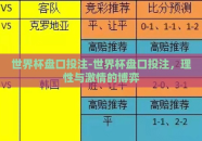 世界杯盘口投注-世界杯盘口投注，理性与激情的博弈