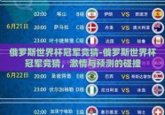 俄罗斯世界杯冠军竞猜-俄罗斯世界杯冠军竞猜，激情与预测的碰撞