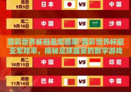 竞彩世界杯冠亚军赔率-竞彩世界杯冠亚军赔率，揭秘足球盛宴的数字游戏