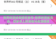 世界杯足球竞猜百家号-世界杯足球竞猜，百家号上的激情与智慧碰撞