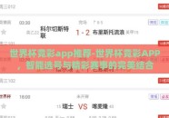 世界杯竞彩app推荐-世界杯竞彩APP，智能选号与精彩赛事的完美结合