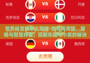 世界杯竞猜怎么赢钱-世界杯竞猜，策略与智慧并重，赢取乐趣与小奖的秘诀