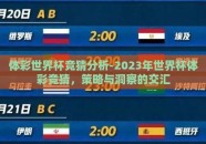 体彩世界杯竞猜分析-2023年世界杯体彩竞猜，策略与洞察的交汇
