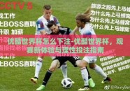 优酷世界杯怎么下注-优酷世界杯，观赛新体验与理性投注指南