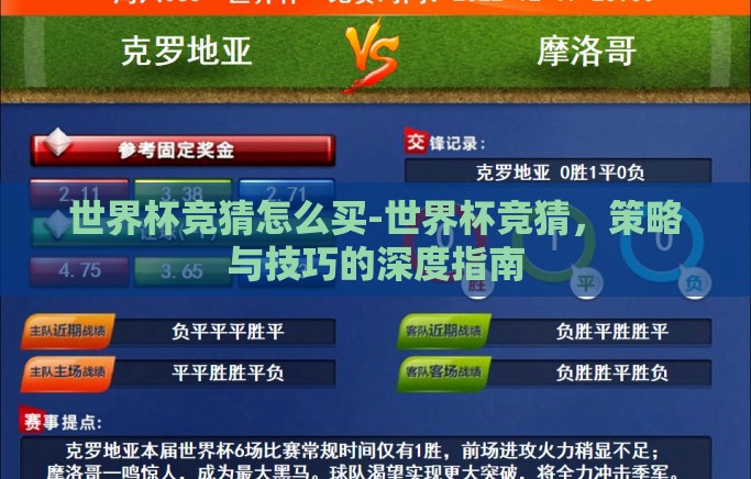 世界杯竞猜怎么买-世界杯竞猜,策略与技巧的深度指南 世界杯竞猜怎么买-世界杯竞猜,策略与技巧的深度指南
