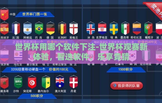 世界杯用哪个软件下注-世界杯观赛新体验，智选软件，乐享竞猜