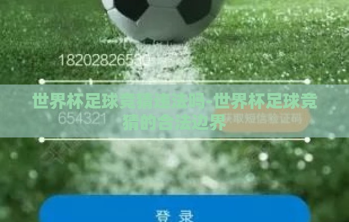世界杯足球竞猜违法吗-世界杯足球竞猜的合法边界