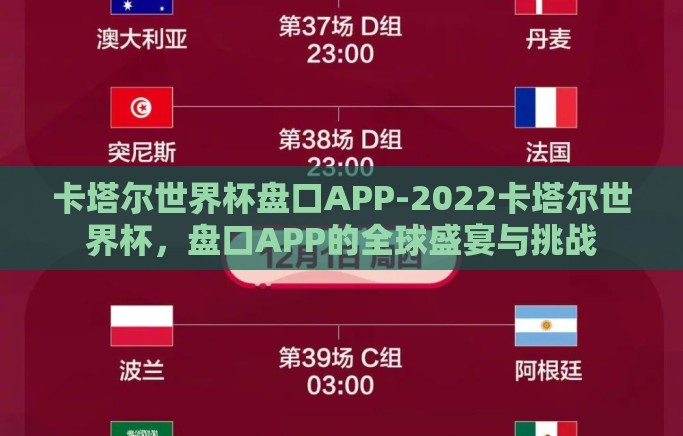 卡塔尔世界杯盘口APP-2022卡塔尔世界杯,盘口APP的全球盛宴与挑战 卡塔尔世界杯盘口APP-2022卡塔尔世界杯,盘口APP的全球盛宴与挑战