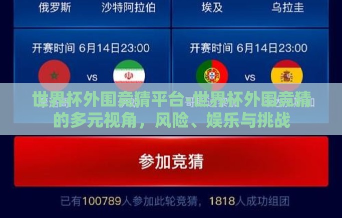 世界杯外围竞猜平台-世界杯外围竞猜的多元视角，风险、娱乐与挑战