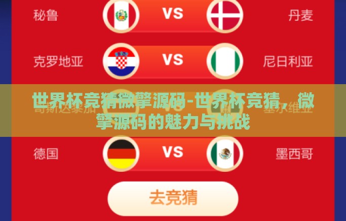 世界杯竞猜微擎源码-世界杯竞猜，微擎源码的魅力与挑战
