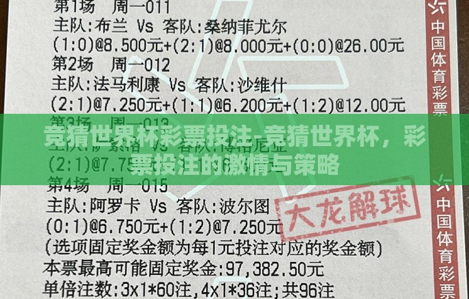 竞猜世界杯彩票投注-竞猜世界杯,彩票投注的激情与策略 竞猜世界杯彩票投注-竞猜世界杯,彩票投注的激情与策略