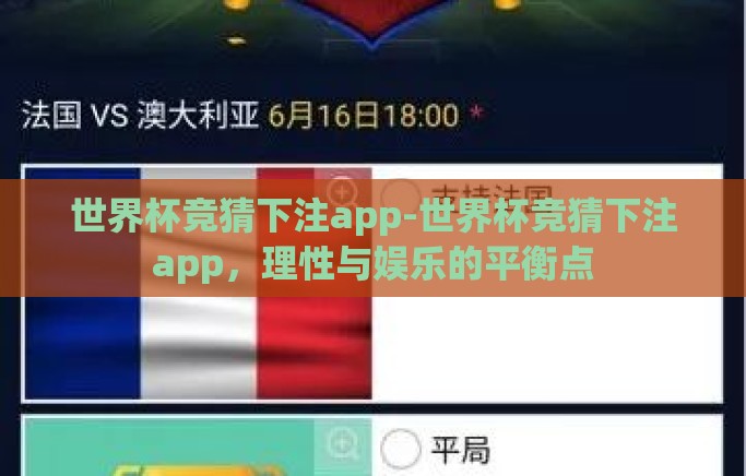 世界杯竞猜下注app-世界杯竞猜下注app，理性与娱乐的平衡点