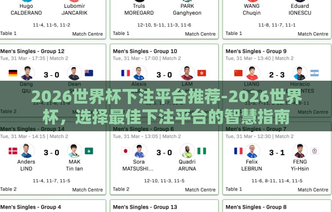 2026世界杯下注平台推荐-2026世界杯，选择最佳下注平台的智慧指南