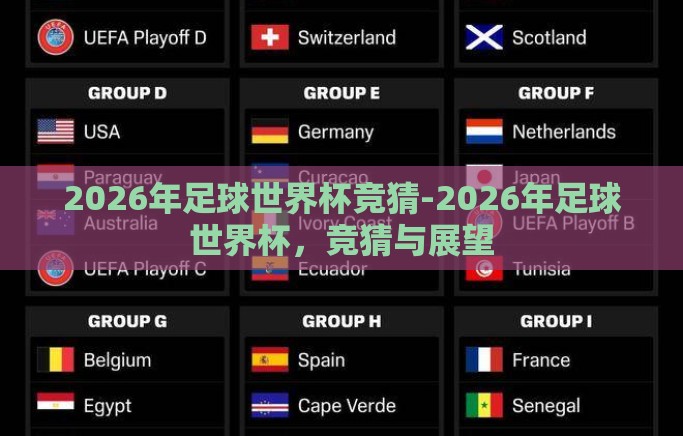 2026年足球世界杯竞猜-2026年足球世界杯，竞猜与展望