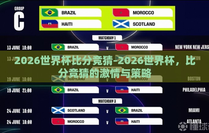 2026世界杯比分竞猜-2026世界杯，比分竞猜的激情与策略