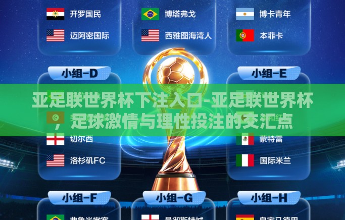亚足联世界杯下注入口-亚足联世界杯，足球激情与理性投注的交汇点
