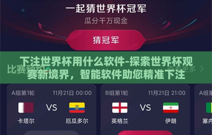 下注世界杯用什么软件-探索世界杯观赛新境界，智能软件助您精准下注