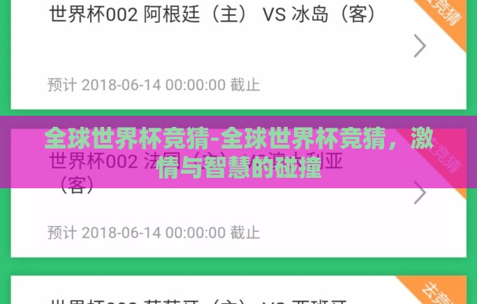 全球世界杯竞猜-全球世界杯竞猜，激情与智慧的碰撞