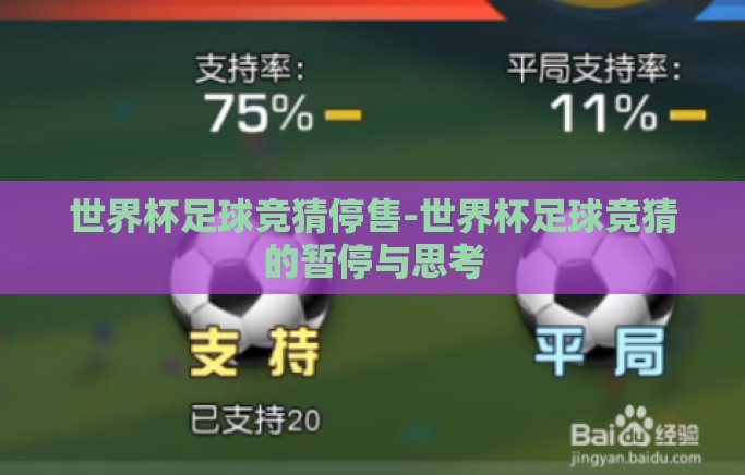 世界杯足球竞猜停售-世界杯足球竞猜的暂停与思考