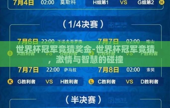世界杯冠军竞猜奖金-世界杯冠军竞猜，激情与智慧的碰撞