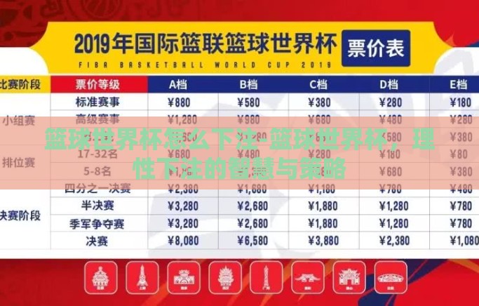 篮球世界杯怎么下注-篮球世界杯，理性下注的智慧与策略